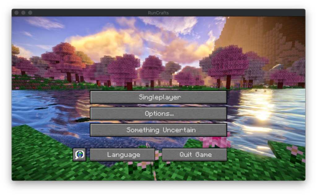 Screenshot of RunCrafts a Minecraft clone