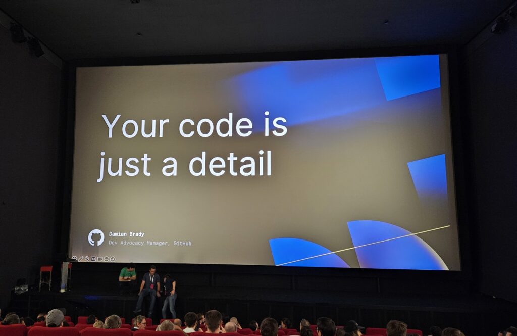 Slide saying "Your code is just a detail"
